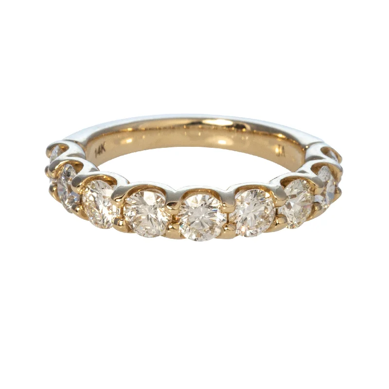 2ct Round Diamond 9-Stone 14K Yellow Gold Band