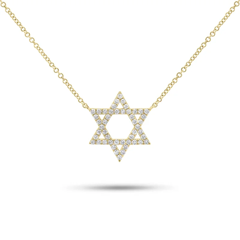 0.37 ct Diamond Star of David Pendant Necklace