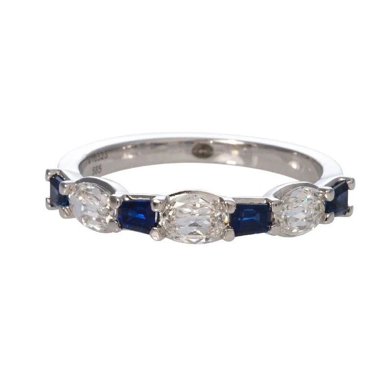 .55ctw L’Amour Crisscut Oval & Baguette Sapphire 7-Stone Band