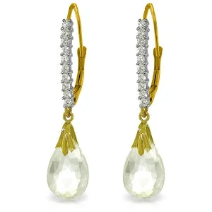 6.3 Carat 14K Solid Yellow Gold Cordelia White Topaz Diamond Earrings