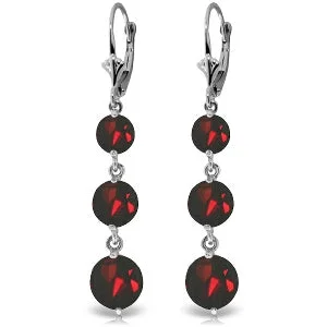 7.2 Carat 14K Solid White Gold Love Terrain Garnet Earrings