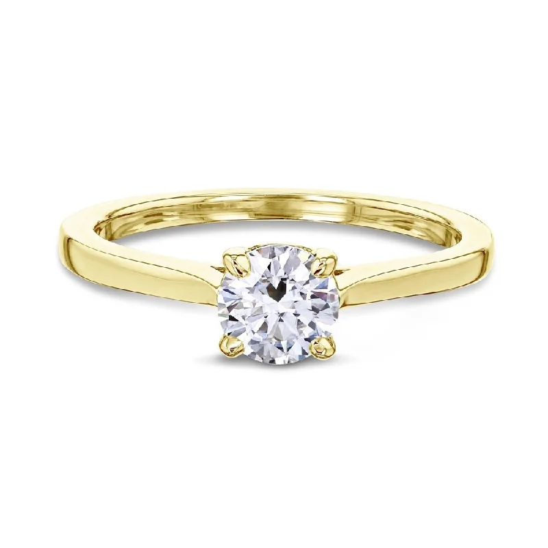 Annello by Kobelli 14k Gold 1/2ct Round Moissanite Solitaire Petite Engagement Ring (GH/VS)