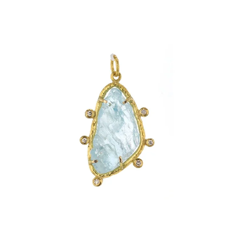 Aquamarine & Diamond Pendant