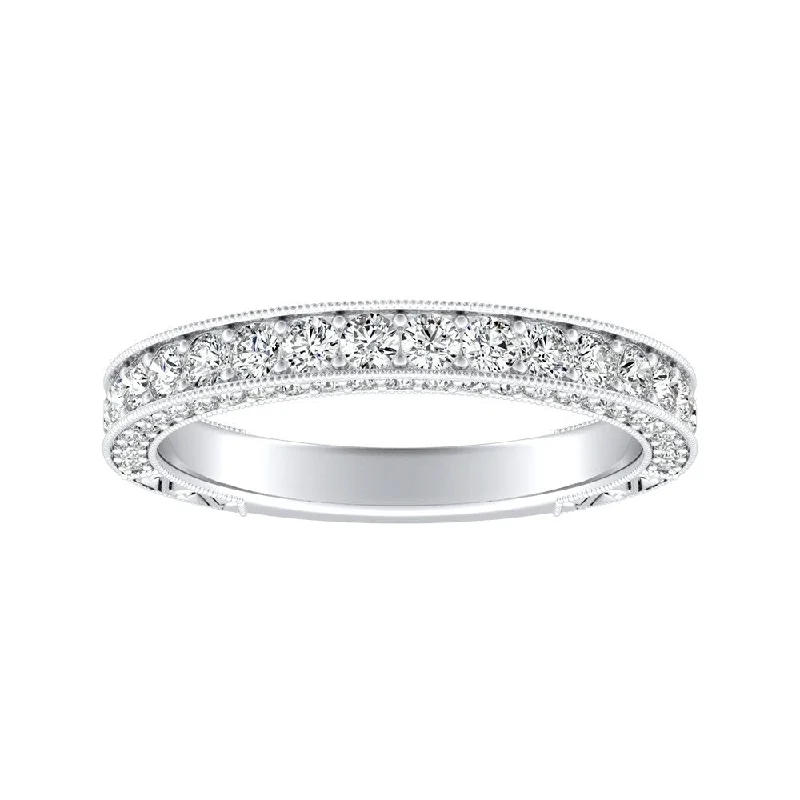 Auriya Platinum 3/4ctw Vintage Diamond Wedding Ring