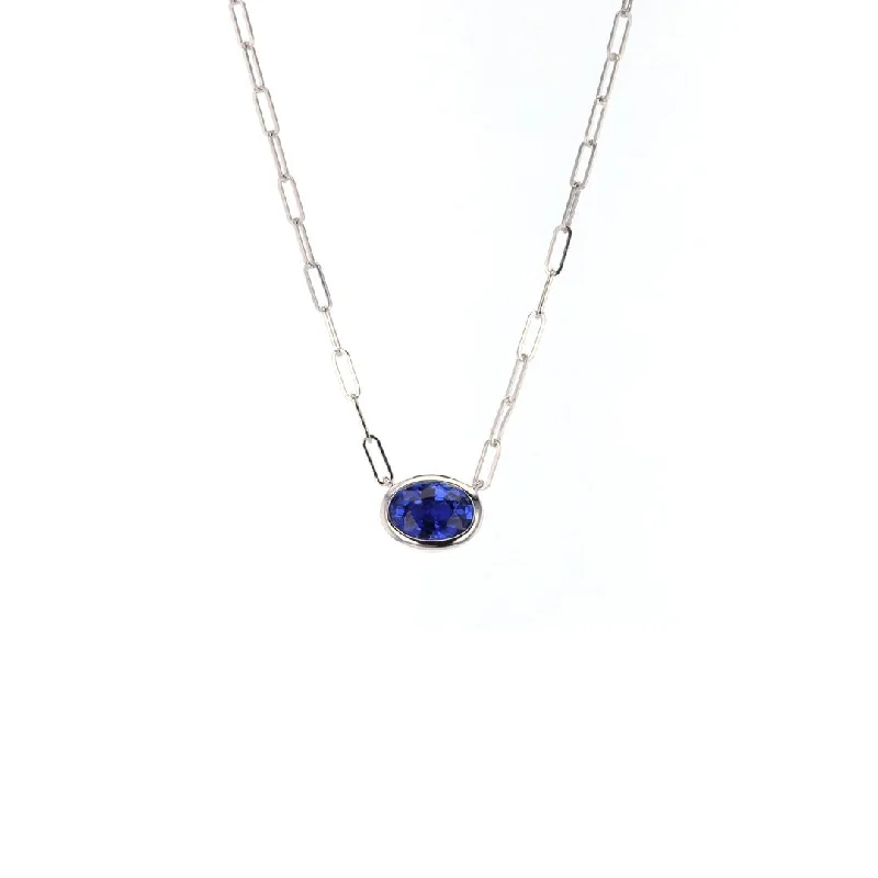 Blue Sapphire Pendant Necklace | M10278828