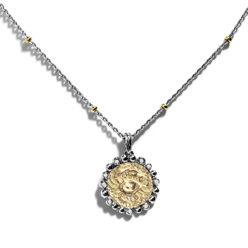 Cancer Zodiac Pendant with Diamonds