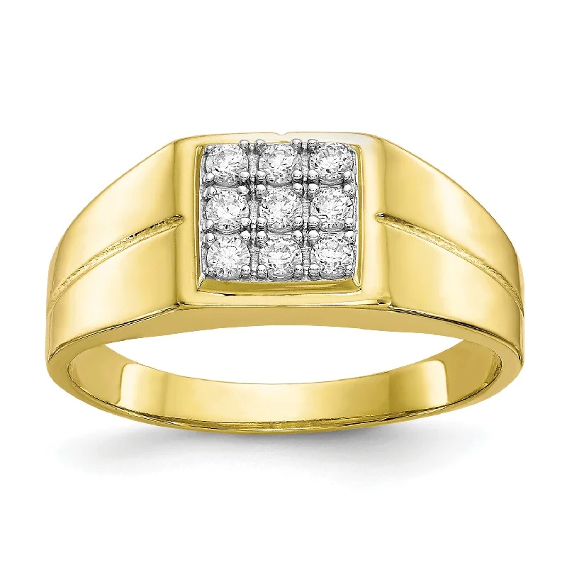 Cubic Zirconia Ring in 10KT Yellow Gold; Size 11