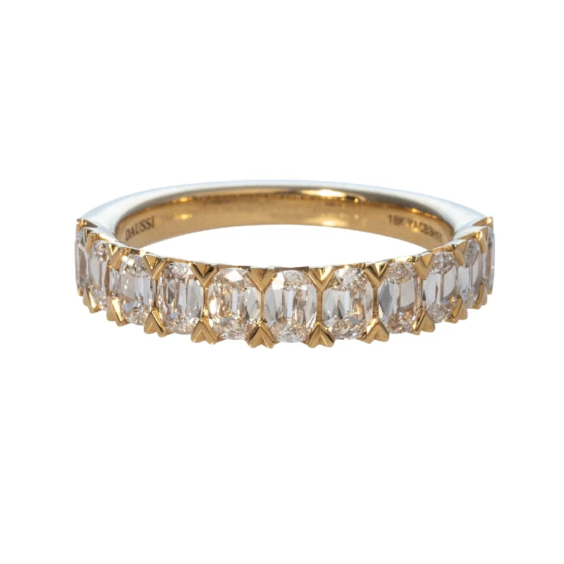 1.15ctw Cushion Diamond 18K Yellow Gold Halfway Band