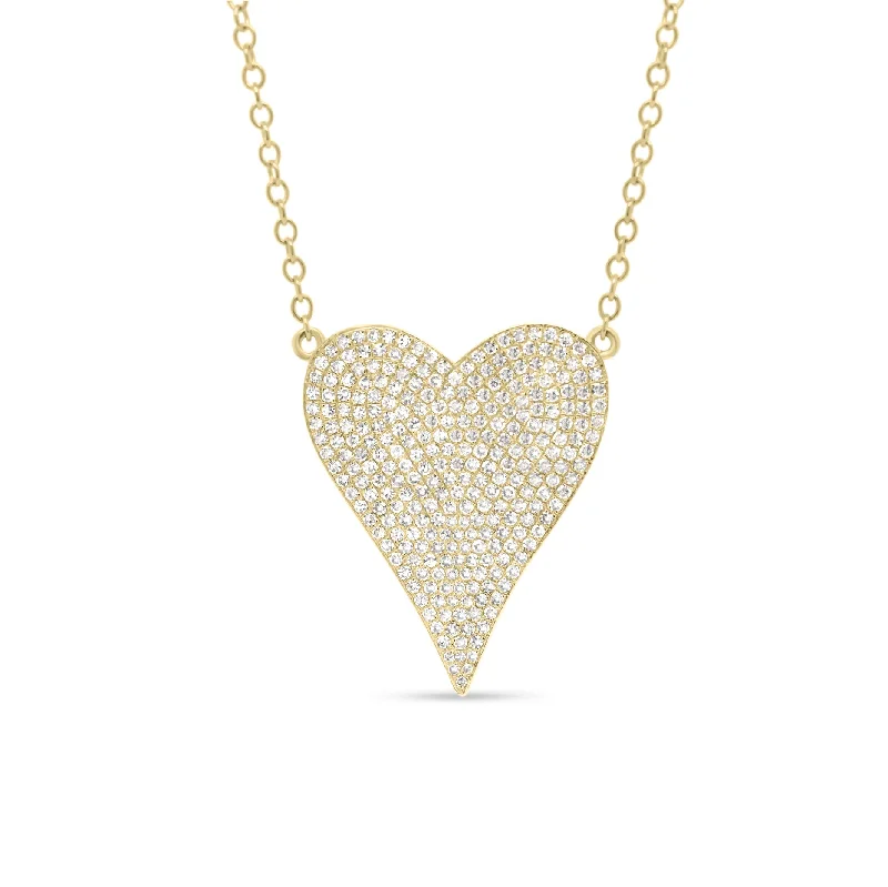 Diamond Elongated Heart Pendant