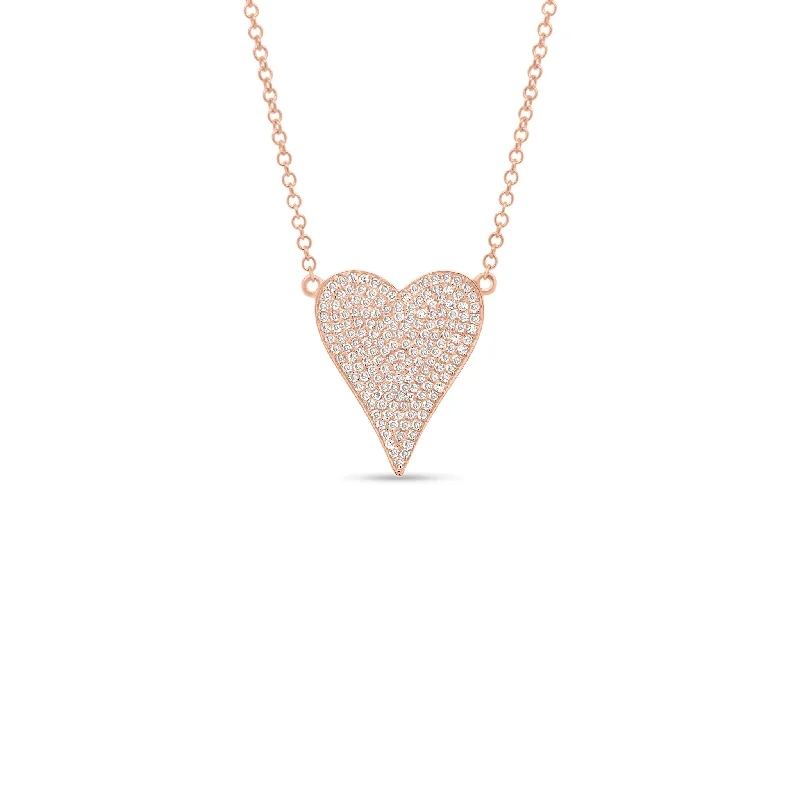 Diamond Small Elongated Heart Pendant