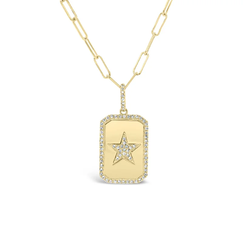 Diamond Star Dog Tag Charm