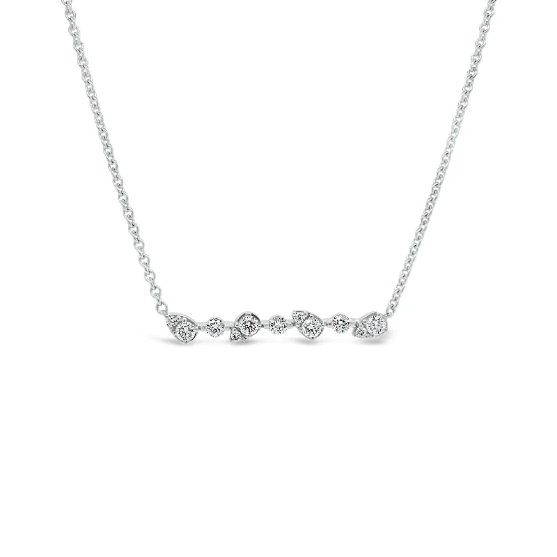 Diamond Teardrops & Circles Bar Pendant