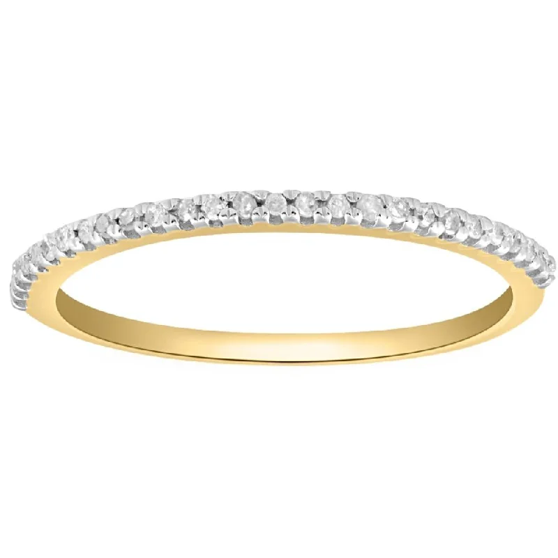 Diamond Wedding Ring Yellow Gold Stackable Anniversary Band