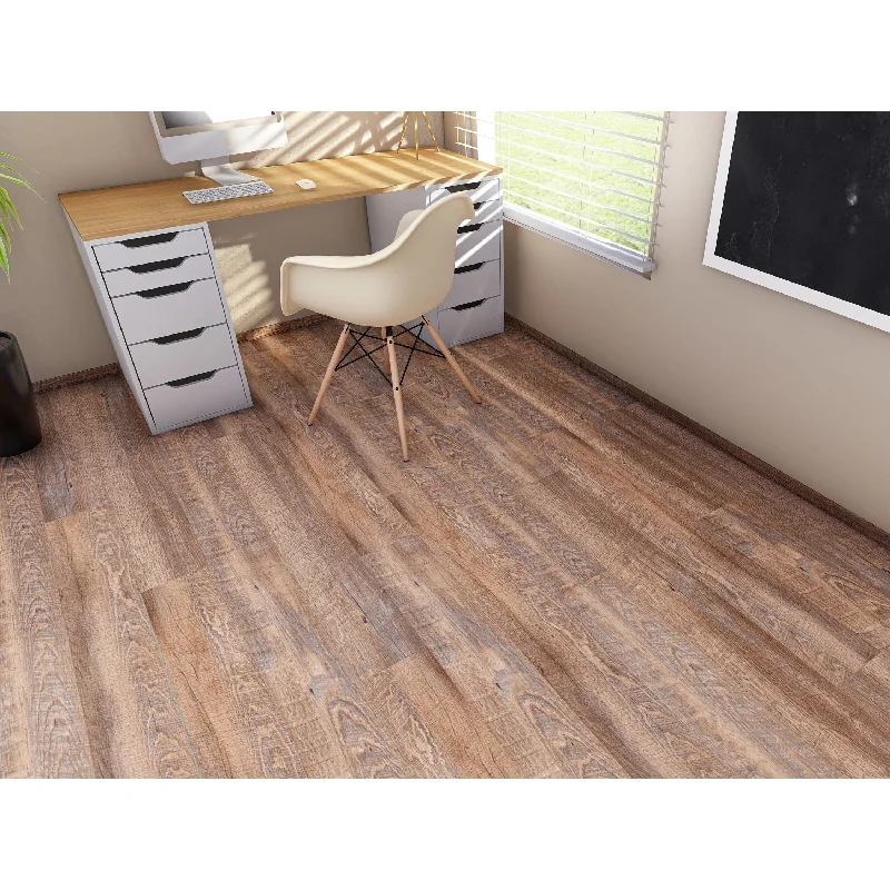 East West Furniture SPC Vinyl Flooring - 4mm x 7 in x 48 in with 20mil , I4F Click Locking EVA Floor Planks,(Finish Options)