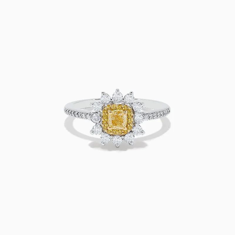 Canare 14K Two Tone Gold Yellow and White Diamond Ring