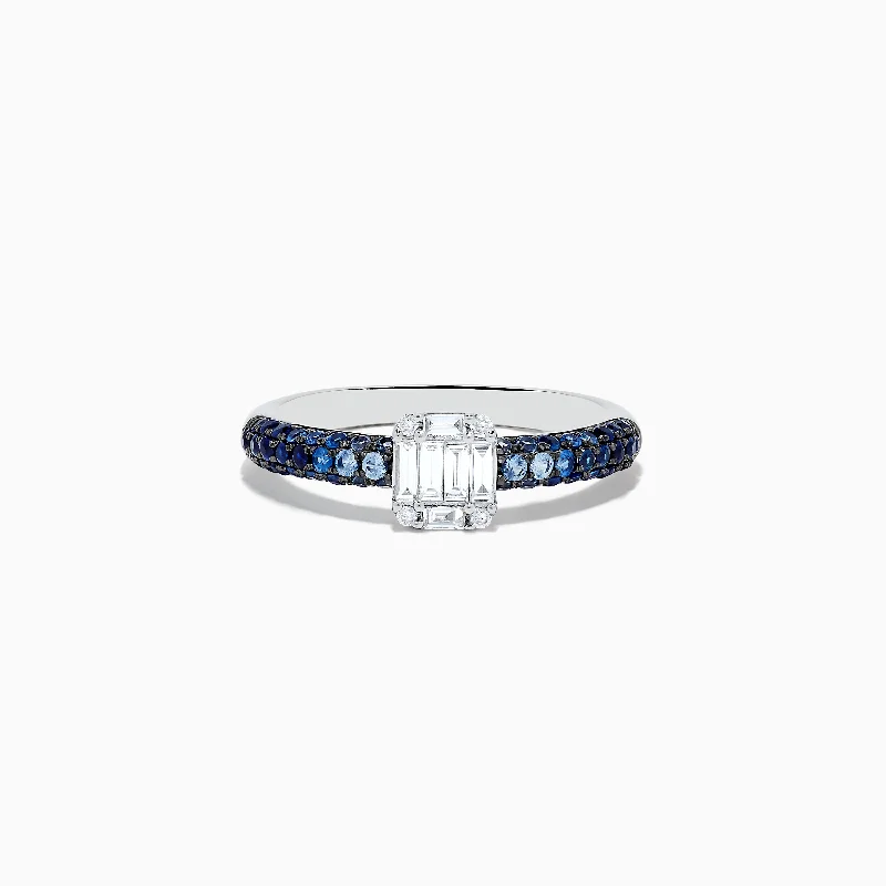 Royale Bleu 14K White Gold Sapphire and Diamond Ring