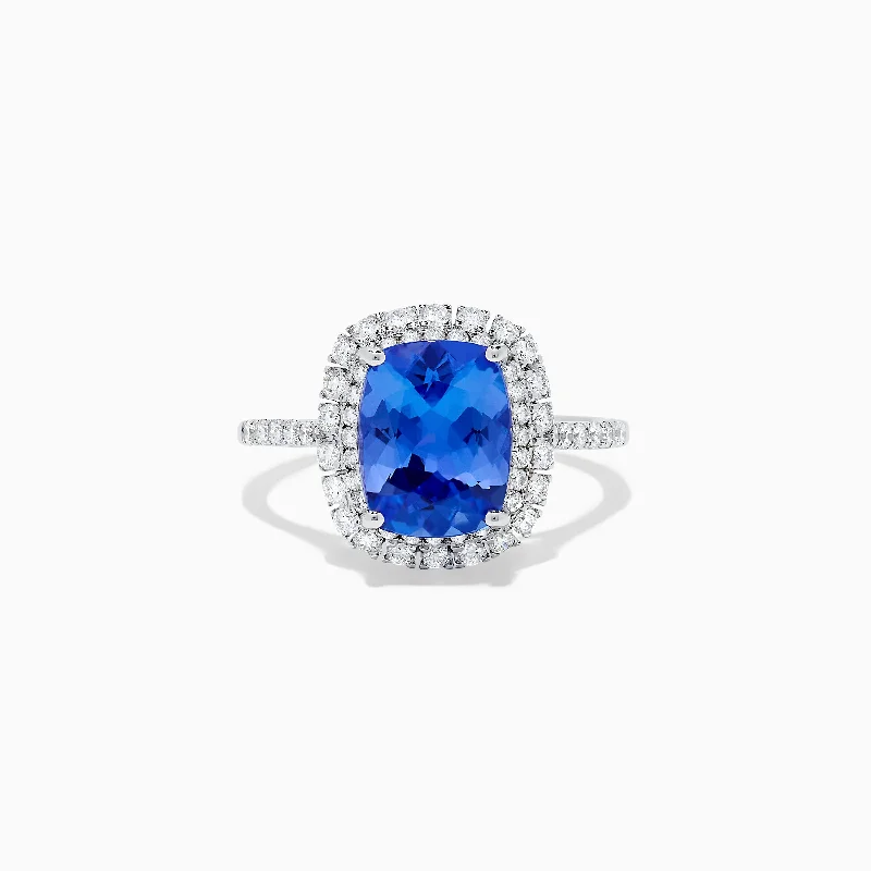 Nahla Siri 14K White Gold Tanzanite and Diamond Ring