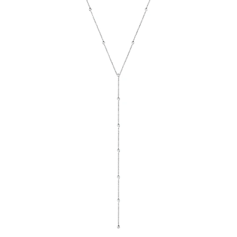 Lariat Diamond Station Necklace