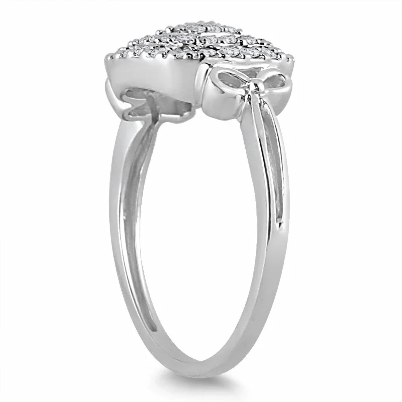 Marquee 1/3 Carat TW Diamond Antique Cluster Ring in 10K White Gold