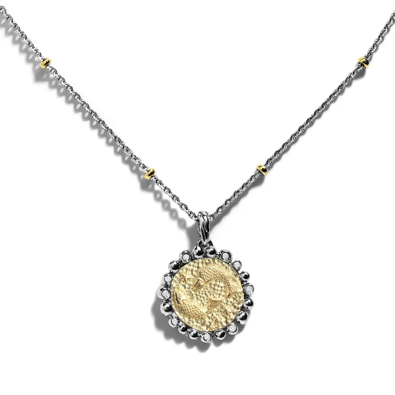 Pisces Zodiac Pendant with Diamonds