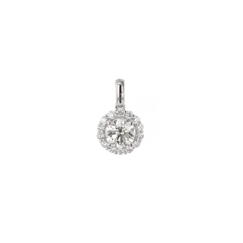 Round Halo Solitaire Pendant