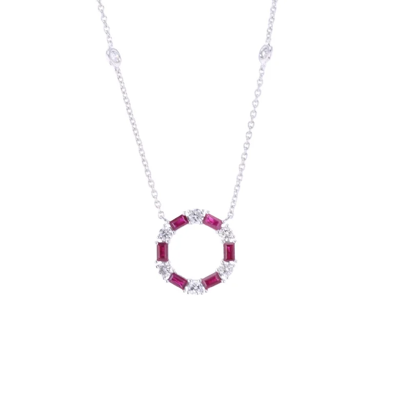 Ruby & Diamond Pendant Necklace