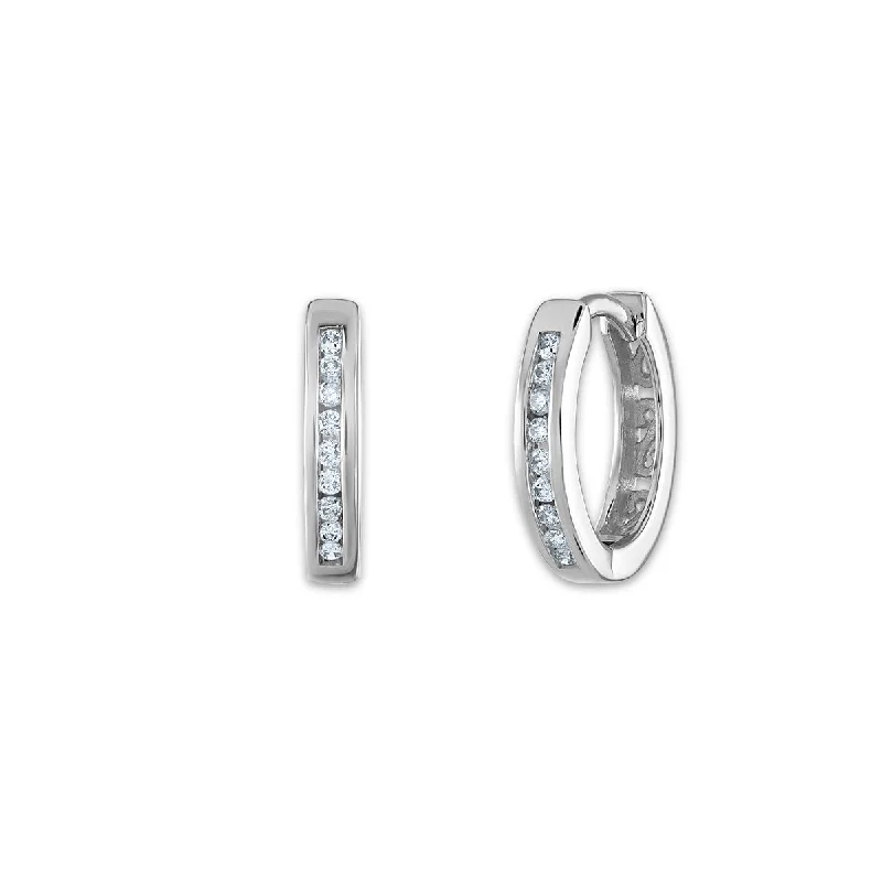 1/10 CTW Diamond Hoop Earrings in 10KT White Gold