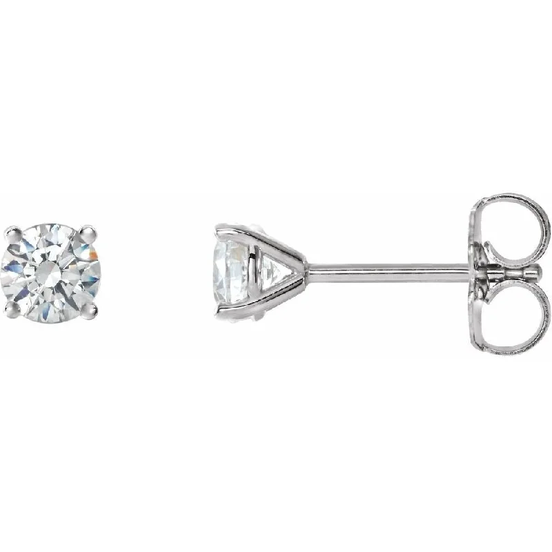 14k White Gold 1 CTW Diamond 4-Prong Cocktail-Style Stud Earring for Women