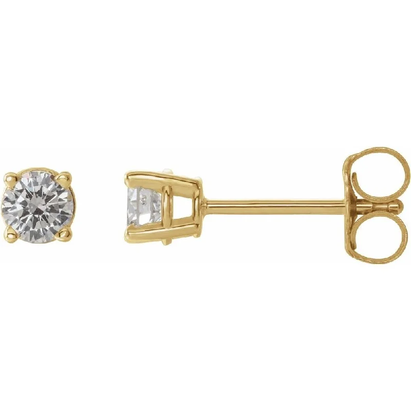 14k Yellow Gold 1/3 CTW Diamond Stud Earring for Women