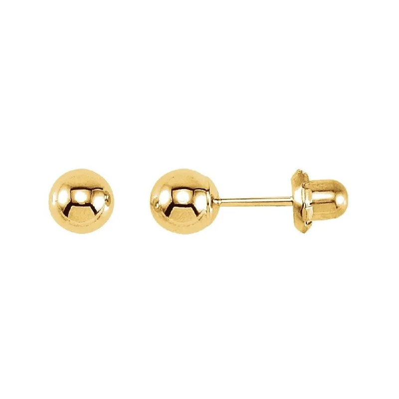 14k Yellow Gold Ball Stud Piercing Stud Earring for Women