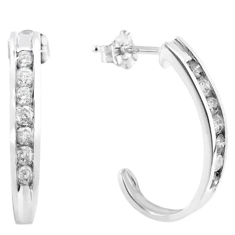 Auriya 14k Gold 1/2ctw Diamond Hoop Earrings (I-J, I1-I2)