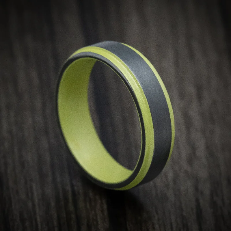 Black Zirconium And Cerakote Men's Ring Custom Made