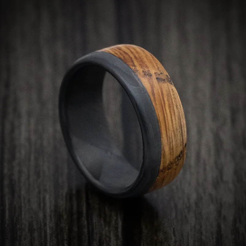 Carbon Fiber and Whiskey Barrel Wood Men's Ring