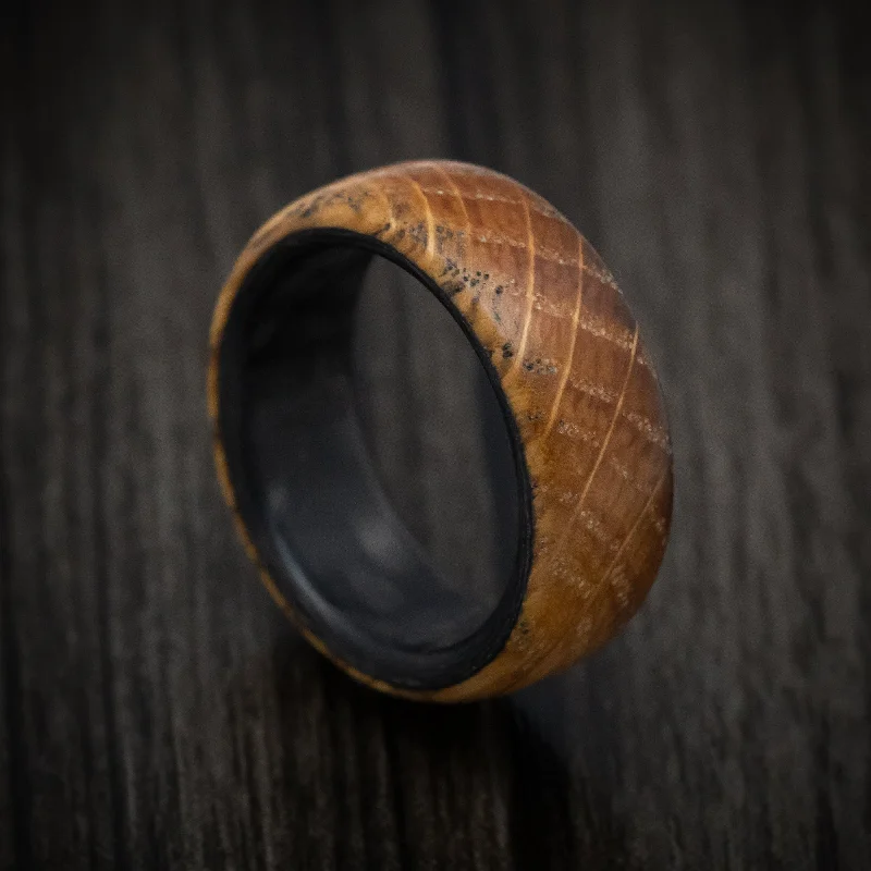 Carbon Fiber and Whiskey Barrel Wood Men's Ring