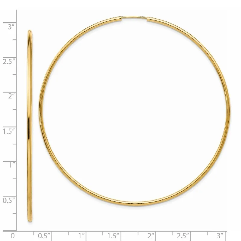 Diamond2Deal 14K Yellow Gold Endless Hoop Earrings (L- 74 mm, W- 74 mm)