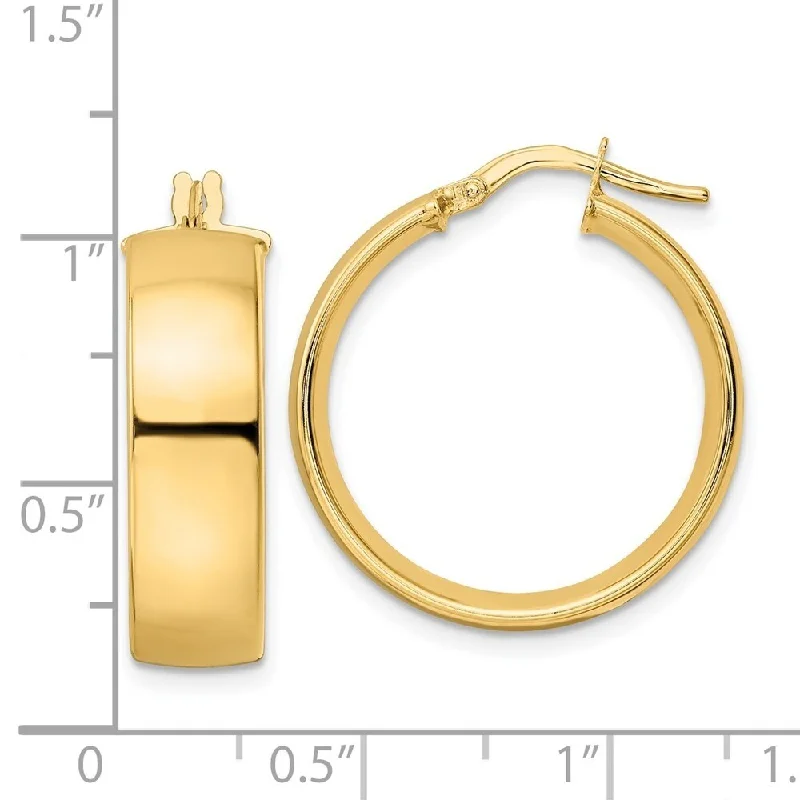 Diamond2Deal 14K Yellow Gold Hoop Earrings (L-25.4mm, W-23.71mm)