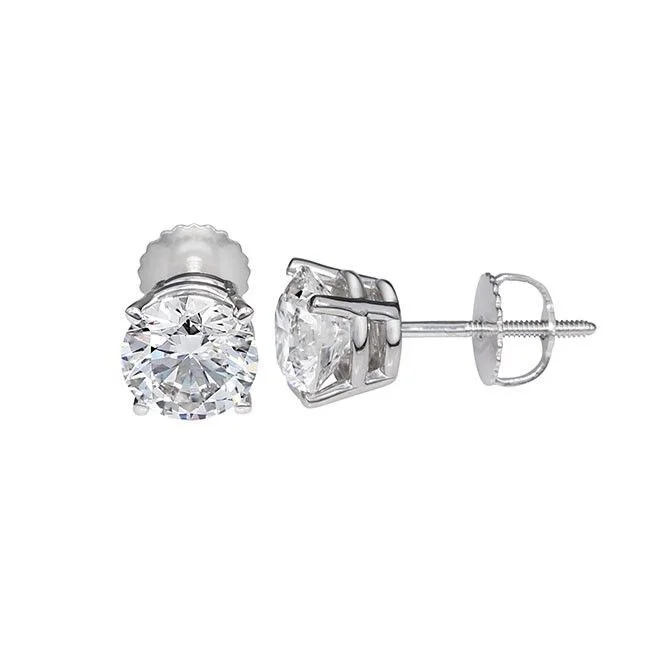 EcoLove 1/2 CTW Lab Grown Diamond Solitaire Earrings in 14KT White Gold