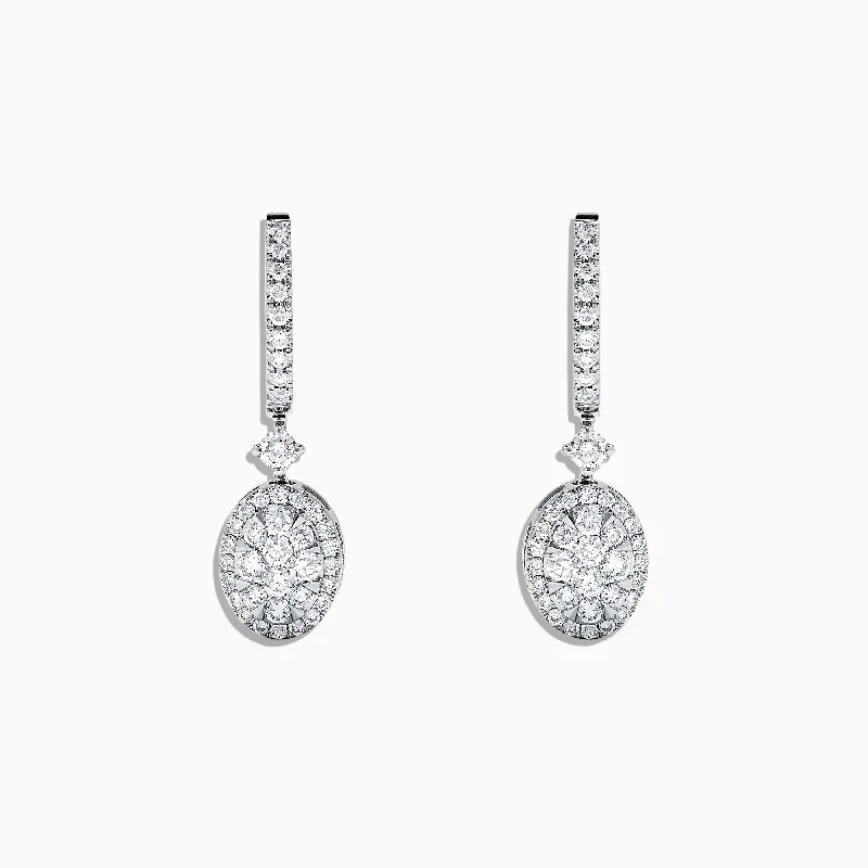 Bouquet 14K White Gold and Diamond Drop Earrings, 0.85 TCW