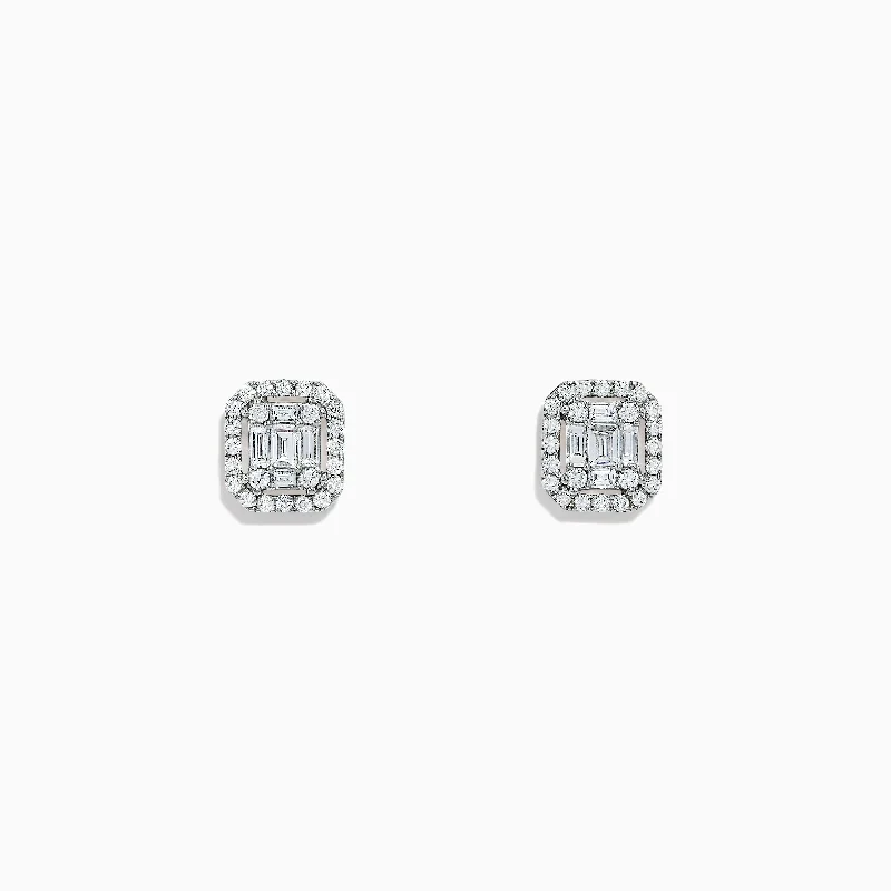 Classique 14K White Gold Diamond Stud Earrings, 0.48 TCW