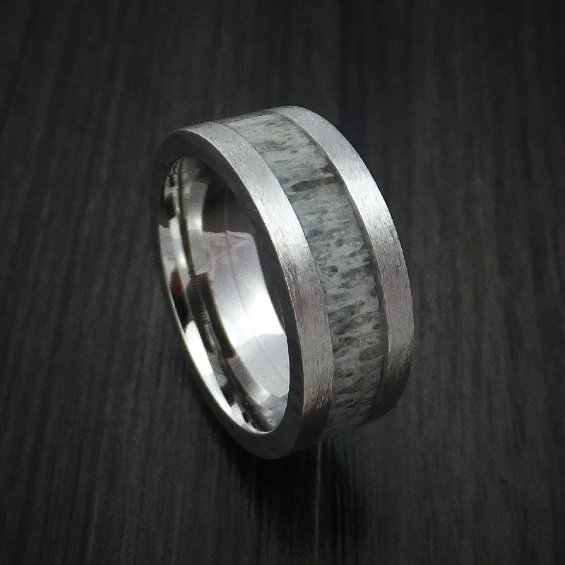 Inconel and Antler Men's Ring Custom Made Band