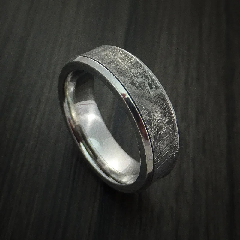 Inconel and Gibeon Meteorite Men's Ring Custom Made