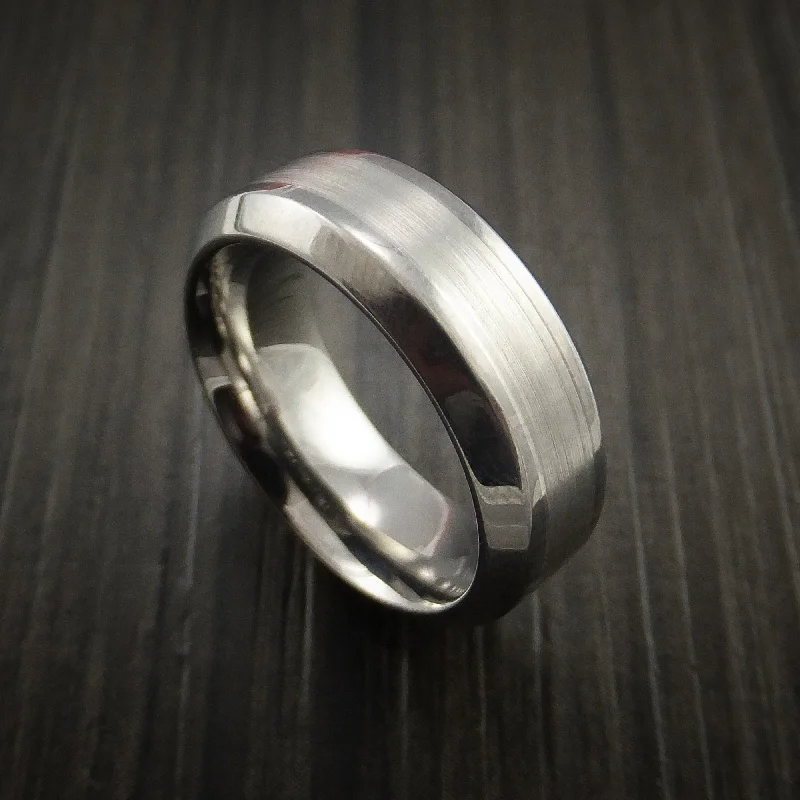 Inconel and Platinum Custom Inlay Men's Ring