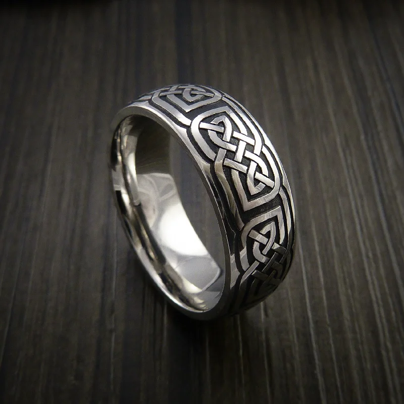 Inconel Celtic Wedding Men's Ring Celtic Knot Custom Made