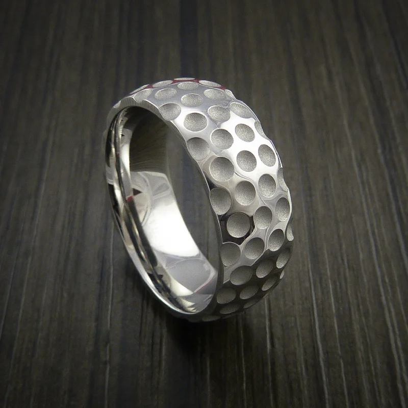 Inconel Golf Inspired Golf Ball Sport Men's Ring