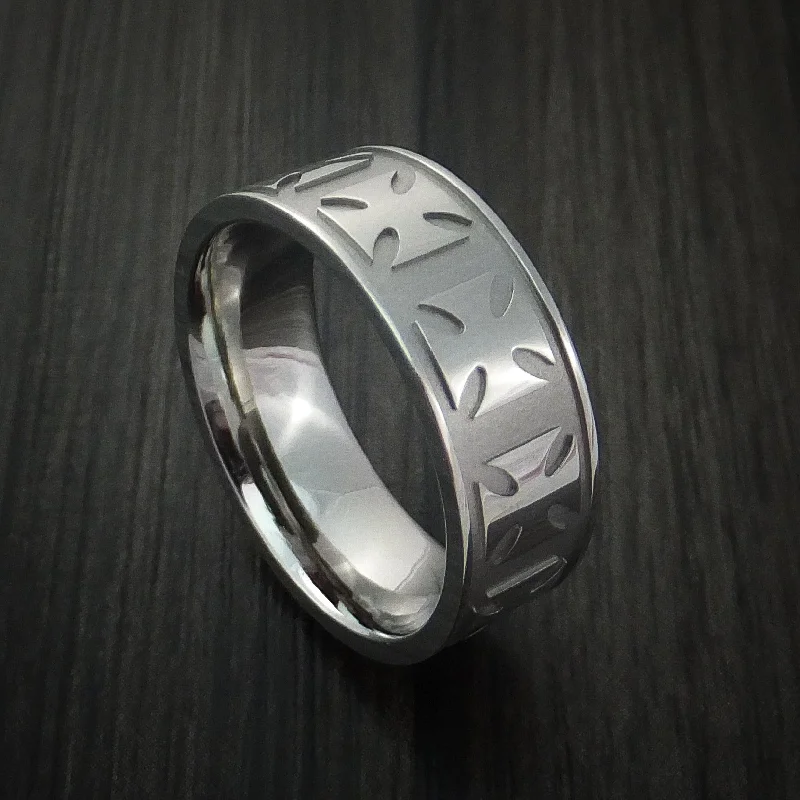 Inconel Maltese Cross Symbol Custom Made Men's Ring