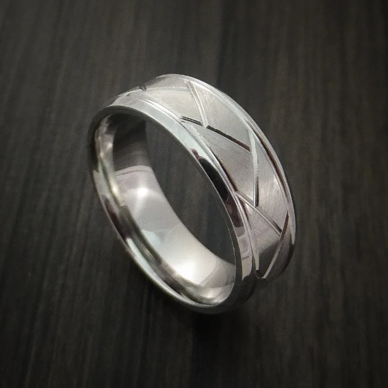 Inconel Satin and Polish Weave Men's Ring Custom Made