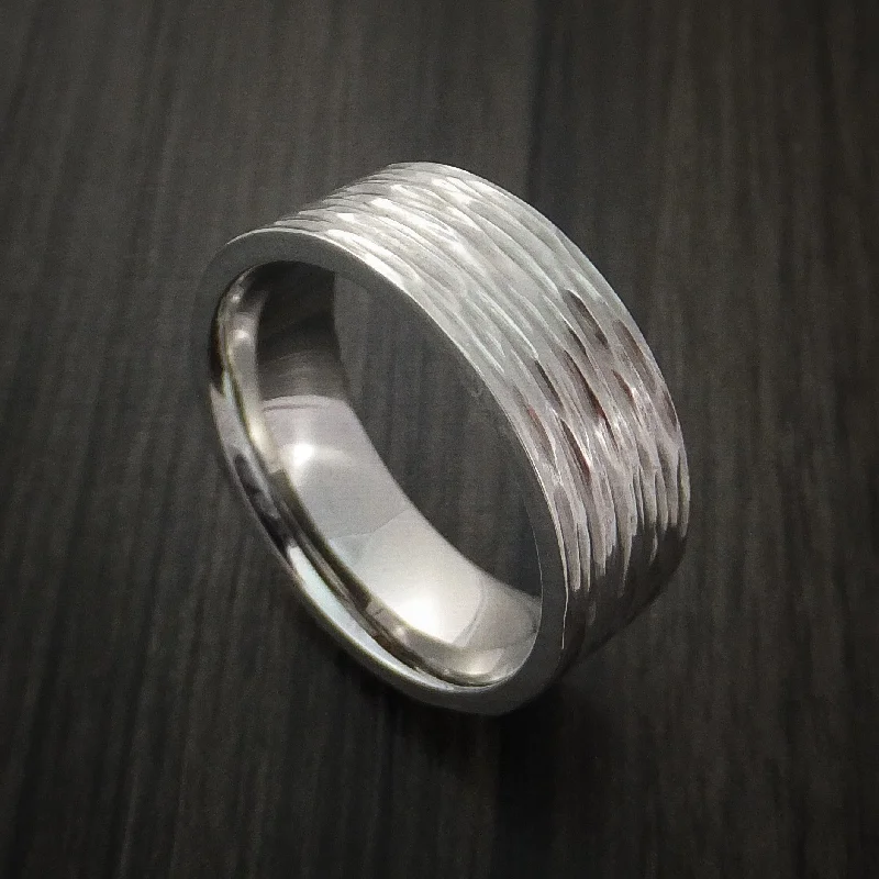 Inconel Tree Bark Band Unique Texture Men's Ring