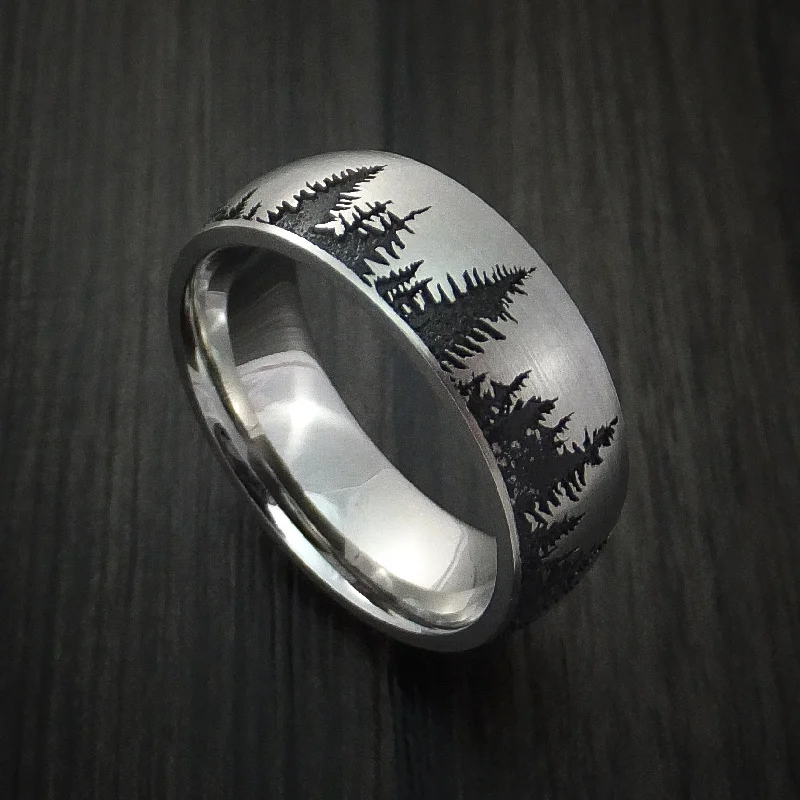 Inconel Tree Hunter Men's Ring Custom Made