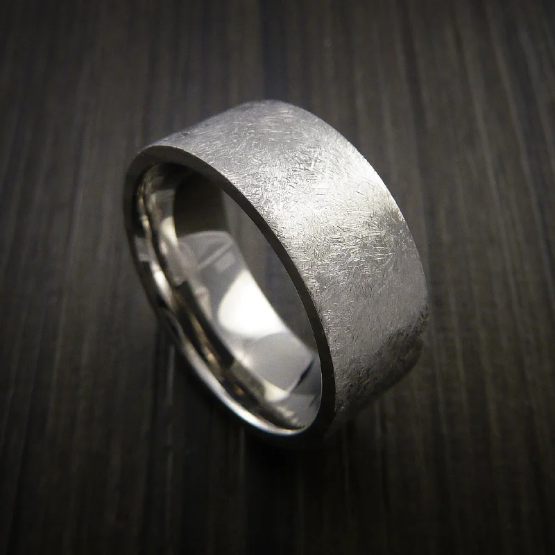 Inconel Wide Men's Ring Distressed Smooth Finish Band