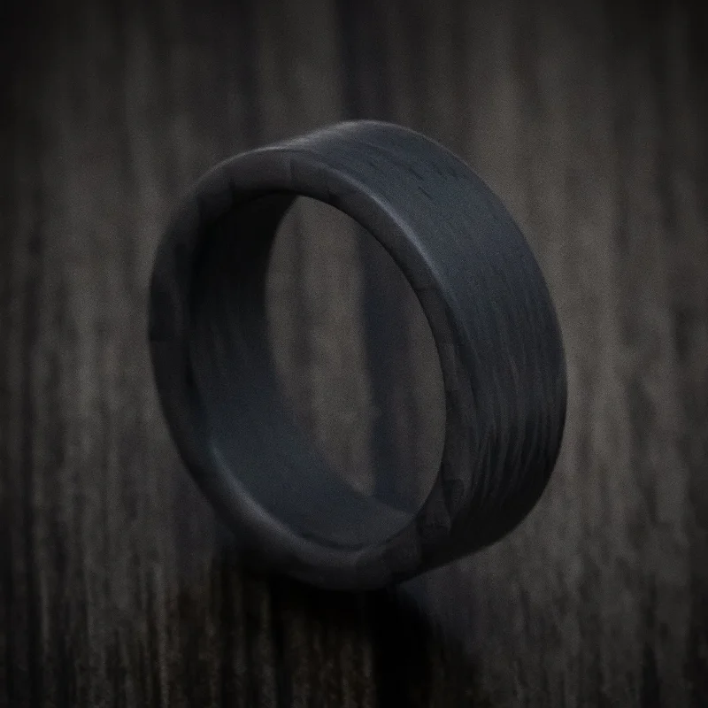 Side-Cut Carbon Fiber Men's Ring